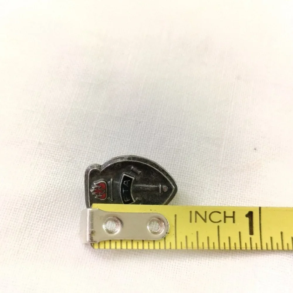 925 Sterling Silver - Vintage Enamel FTA Torch Teachers Brooch Pin